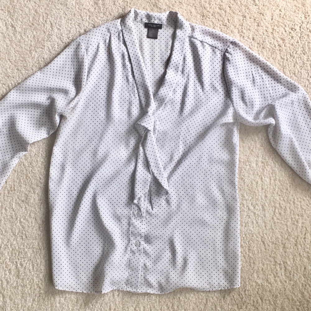 Ann Taylor Factory Dotted Blouse, sz XS